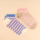 Joules Blue Pink Rilla Trainer Socks 2 Pack Size 4-8