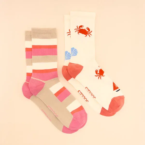 Joules You Float My Boat Everyday Socks 2 Pack Size 4-8