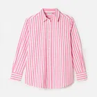 Joules Pink White Stripe Amilla Longline Shirt