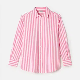 Joules Pink White Stripe Amilla Longline Shirt
