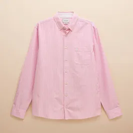 Joules Mens Pink Stripe Oxford Long Sleeve Classic Fit Shirt