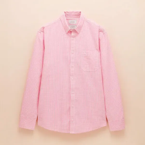 Joules Mens Red Gingham Abbott Classic Fit Poplin Shirt