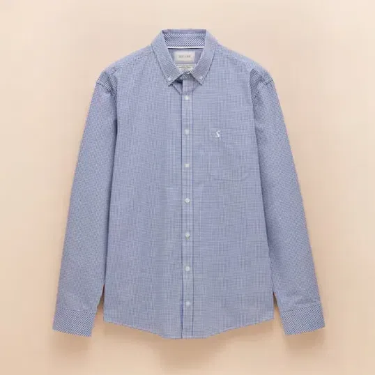 Joules Mens Blue Gingham Abbott Classic Fit Poplin Shirt