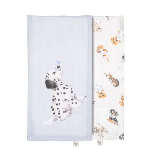 Wrendale Designs `Little Paws` Dog Muslin Gift Set