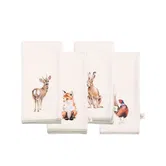 Wrendale Designs 'Woodlanders' Set of Four Woodland Animal Fabric Napkins