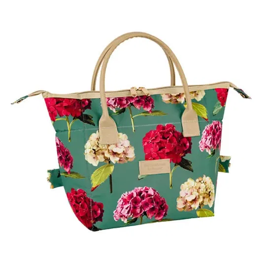 Summerhouse by Navigate Sarah Kelleher Hydrangea Plantation Teal 2 in 1 Convertible Lunch Tote