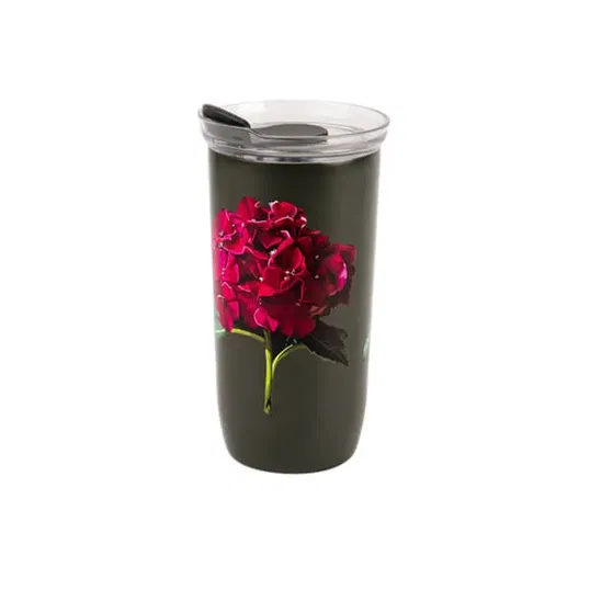 Summerhouse by Navigate Sarah Kelleher Hydrangea Dark Stone Insulated Travel Mug