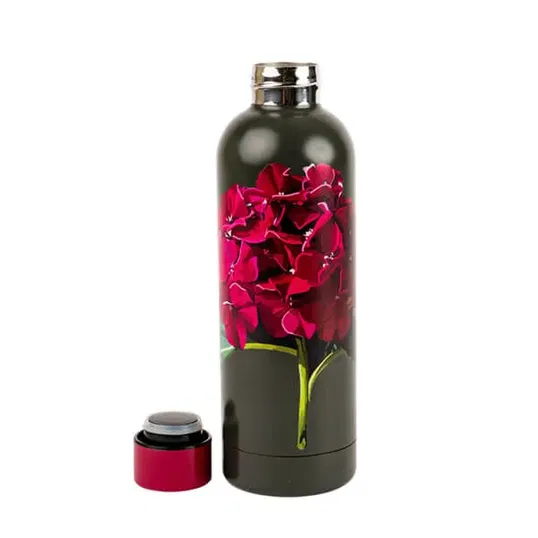 Summerhouse by Navigate Sarah Kelleher Hydrangea Dark Stone 500ml Insulated Drinks Bottle
