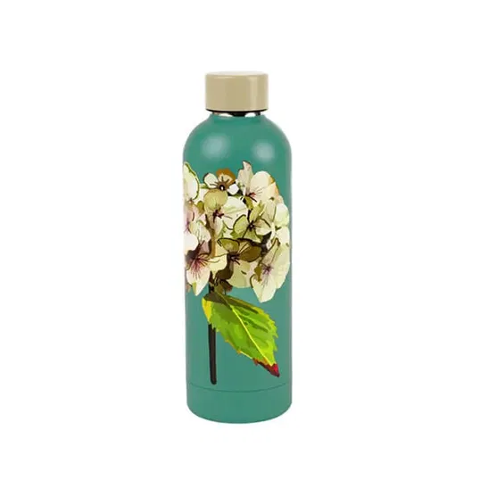 Summerhouse by Navigate Sarah Kelleher Hydrangea Plantation Teal 500ml Insulated Drinks Bottle