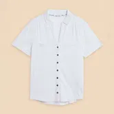 White Stuff Annie Short Sleeve Embroidered Shirt White
