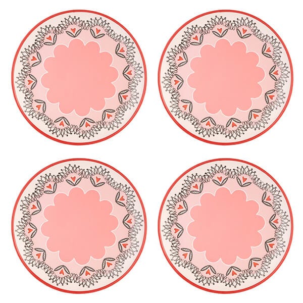 Cath Kidston Cherry Set of 4 Melamine Dinner Plates