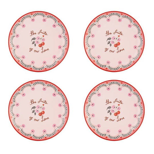 Cath Kidston Cherry Set of 4 Melamine Side Plates