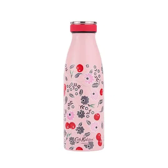 Cath Kidston Cherry Stainless Steel Water Bottle 350ml