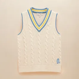 Joules Cream Deuce Cable Knit Vest