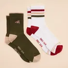 Joules Mens Khaki Green Volley Twin Pack Tennis Socks Size 7-12