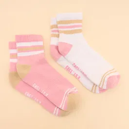 Joules Pink Volley Twin Pack Tennis Socks
