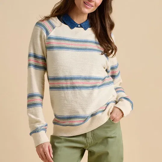 Brakeburn Harbour Stripe Crew Neck Sweatshirt