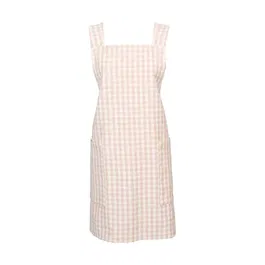 Walton & Co Gingham Plaster Pink Crossback Apron
