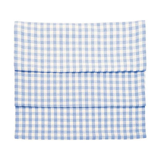 Walton & Co Gingham Blue 40 x 180cm Runner