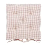 Walton & Co Gingham Plaster Pink Seat Pad With Ties