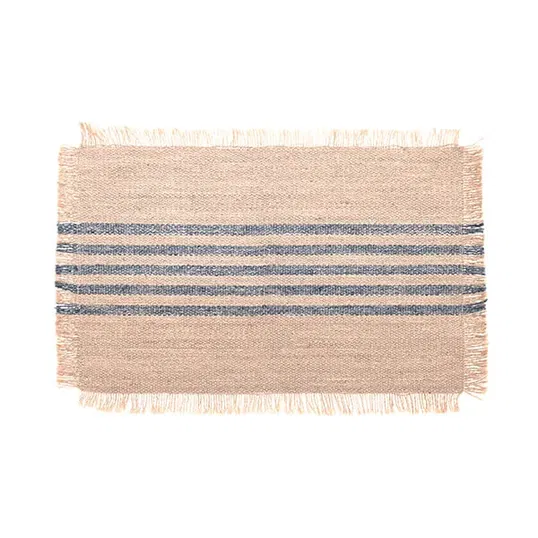 Walton & Co Midnight Blue Jute Stripe Placemat