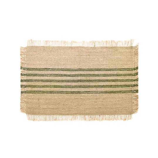 Walton & Co Olive Jute Stripe Placemat