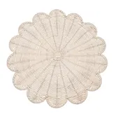 Walton & Co Rattan White Scalloped Placemat