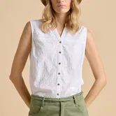 Brakeburn White Buoy Sleeveless Blouse