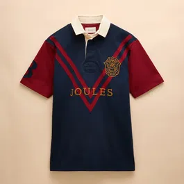 Joules Mens Navy Red Crossfield Rugby Shirt