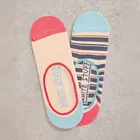 White Stuff 2 Pack Stripe No Show Socks Blue Multi