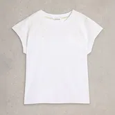 White Stuff Thea Broderie T-Shirt Brilliant White