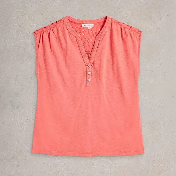 White Stuff Dina Tank Top Mid Coral
