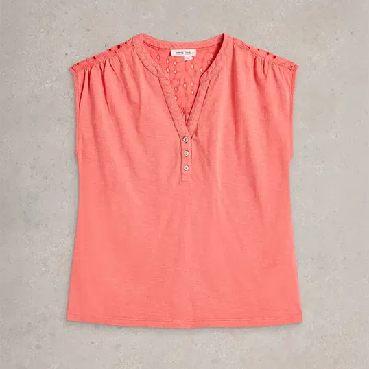White Stuff Dina Tank Top Mid Coral