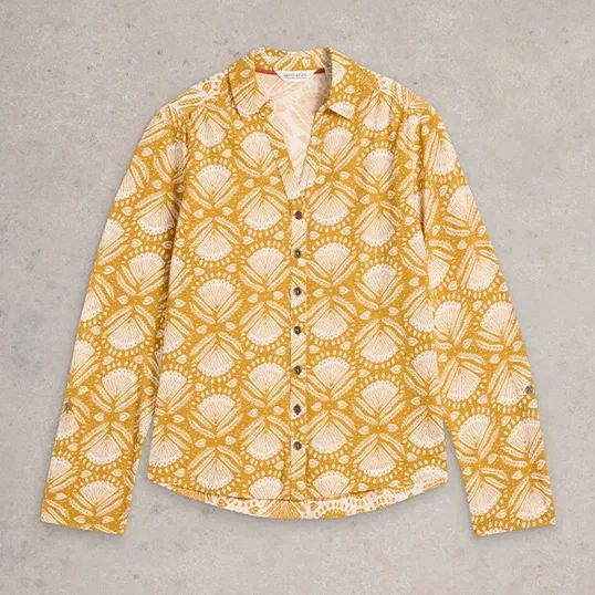 White Stuff Multi Annie Jersey Shirt Chartreuse Print