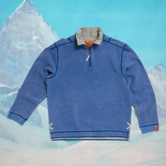 White Stuff Mens Pique Half Zip Sweatshirt Blue Print