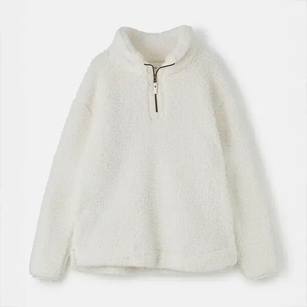 Lighthouse Bay Half Zip Sherpa Fleece Sweatshirt Coconut