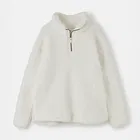 Lighthouse Bay Half Zip Sherpa Fleece Sweatshirt Coconut