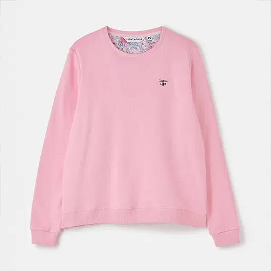Lighthouse Seaside Crew Neck Jersey Top Dusky Pink