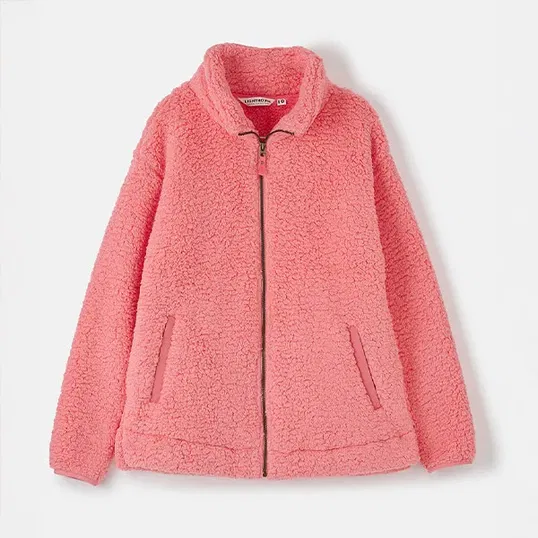 Lighthouse Seashell Full Zip Sherpa Fleece Sugar Coral