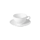 Costa Nova Pearl White 250ml Tea Cup & Saucer