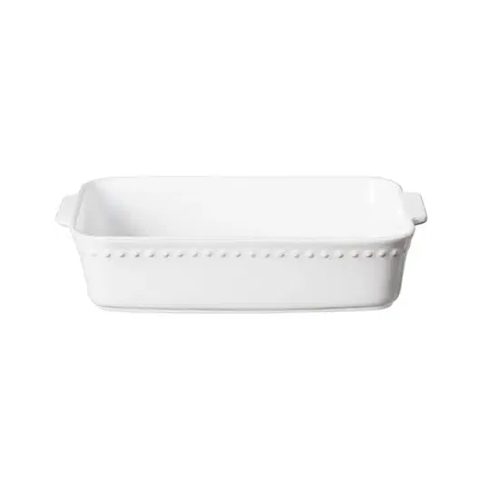 Costa Nova Pearl White 33cm Medium Rectangular Baker