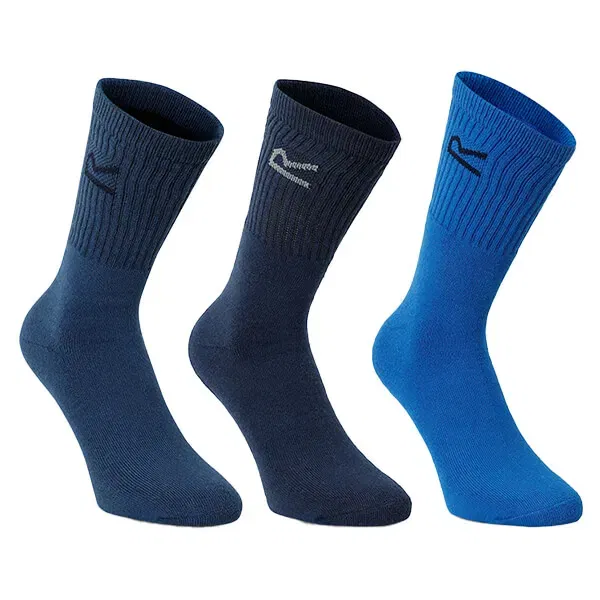 Regatta Mens 3 Pack Sports Socks Navy Marl Size 7-11