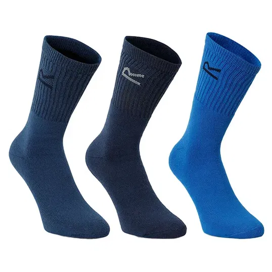 Regatta Mens 3 Pack Sports Socks Navy Marl Size 7-11