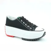 Heavenly Feet Black Strata Wedge Trainers