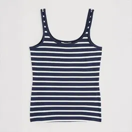 Seasalt Tidal Drift Vest Breton Maritime Chalk