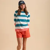 Brakeburn Teal Stripe Coastal Long Sleeve Top