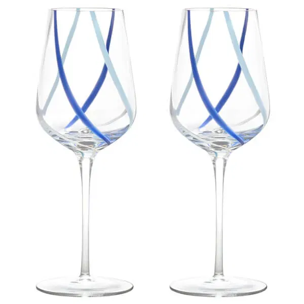 Anton Studio Designs Rio Azure Set of 2 Wine Glasses
