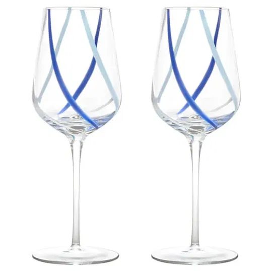 Anton Studio Designs Rio Azure Set of 2 Wine Glasses