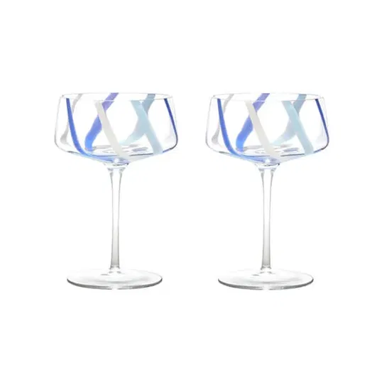 Anton Studio Designs Rio Azure Set Of 2 Champagne Saucers