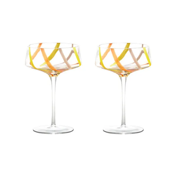 Anton Studio Designs Rio Citrus Set Of 2 Champagne Saucers